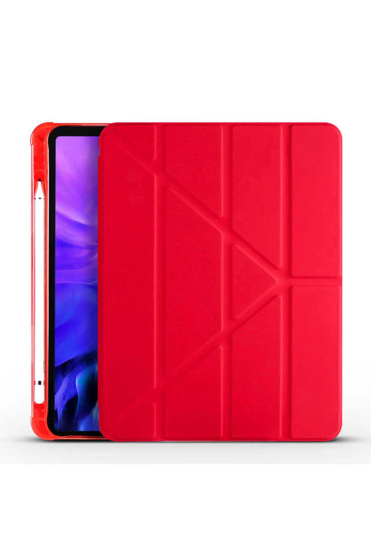 iPad Air 10.9 2020 (4.Nesil) İçin Uyumlu Kalem Bölmeli Stand Olabilen Smart Tablet Kılıfı