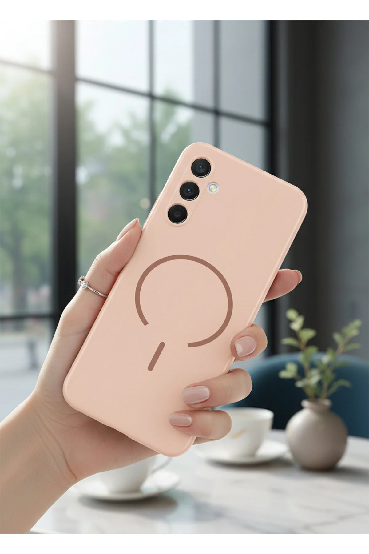 Samsung Galaxy A24 İçin Uyumlu M-Safe Özellikli Soft Renkli Elde Kaymaz Silikon Kılıf