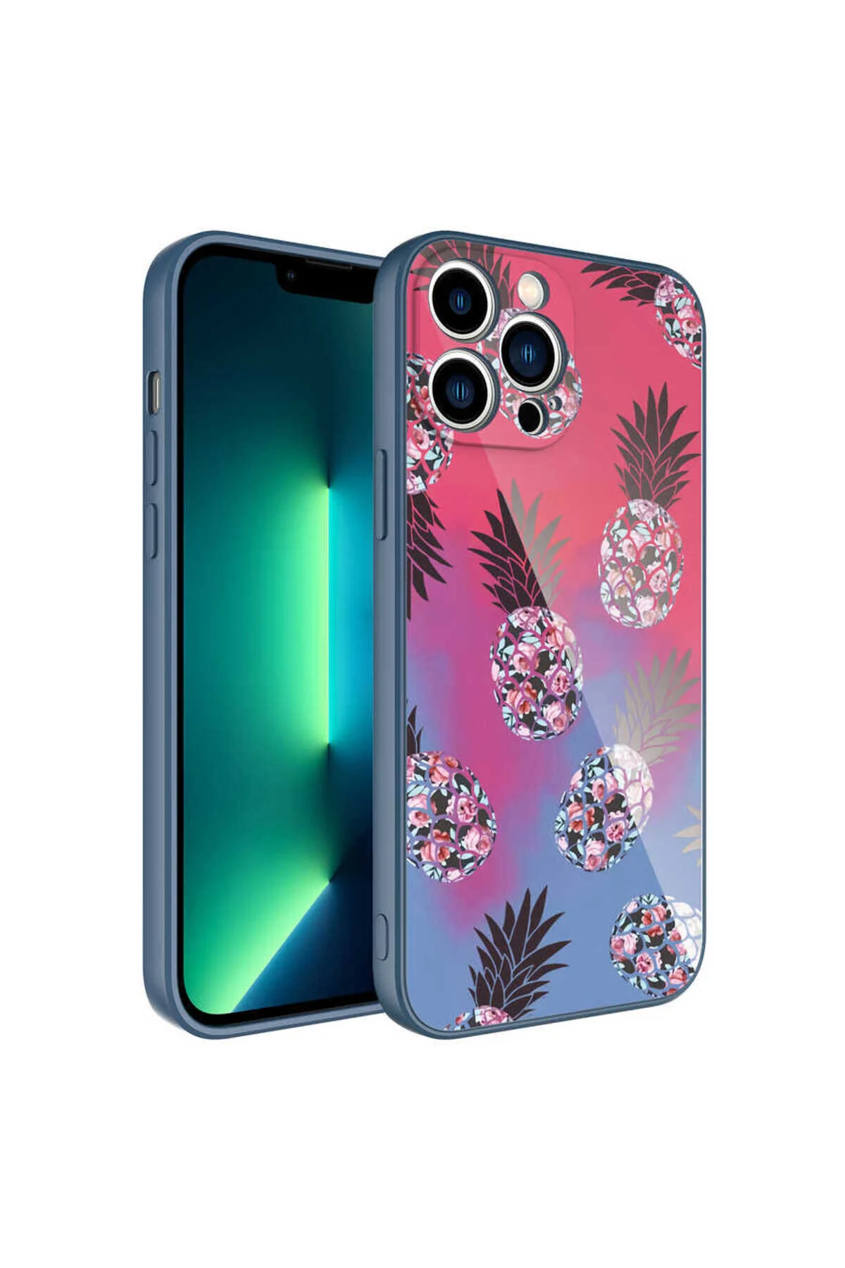 iPhone 13 Pro Kılıf Desenli İçi Kadife Kamera Korumalı Darbe Emici Silikon Kapak