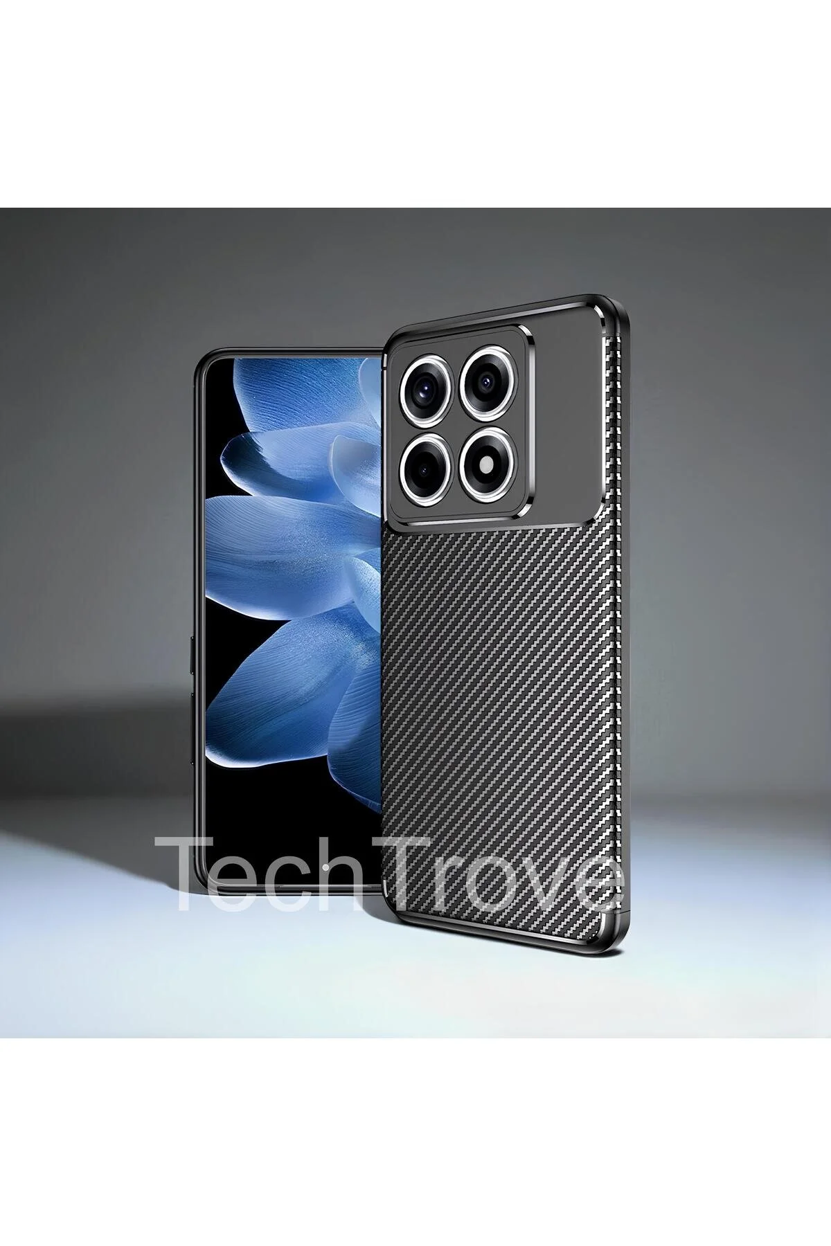 Xiaomi 14T Kılıf Kamera Korumalı Darbe Emici Karbon Fiber Desenli Renk Atmaz Silikon Kapak