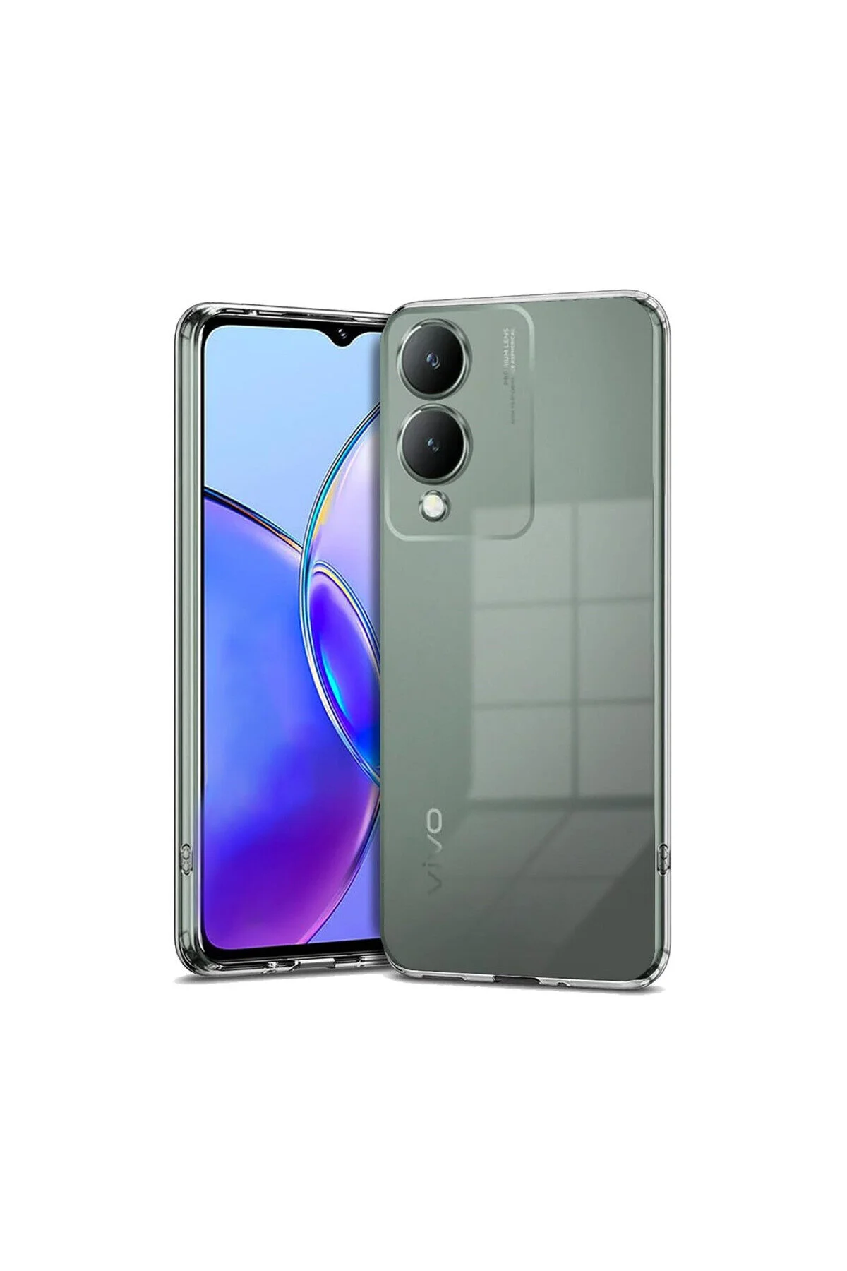 Vivo Y17S İçin Uyumlu Darbe Emici Yumuşak Ultra İnce Sararmaz Şeffaf Kılıf