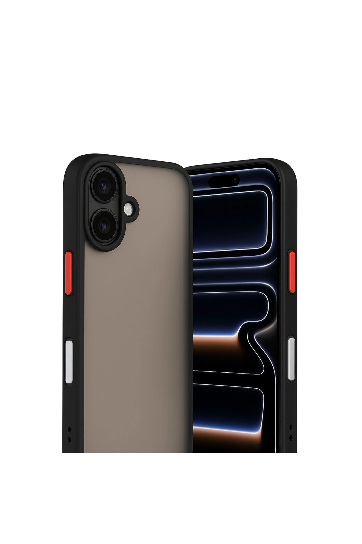 iPhone 17 İçin Uyumlu Buzlu Tasarım Renkli Tuş Mat Tasarım Sararmaz Kılıf