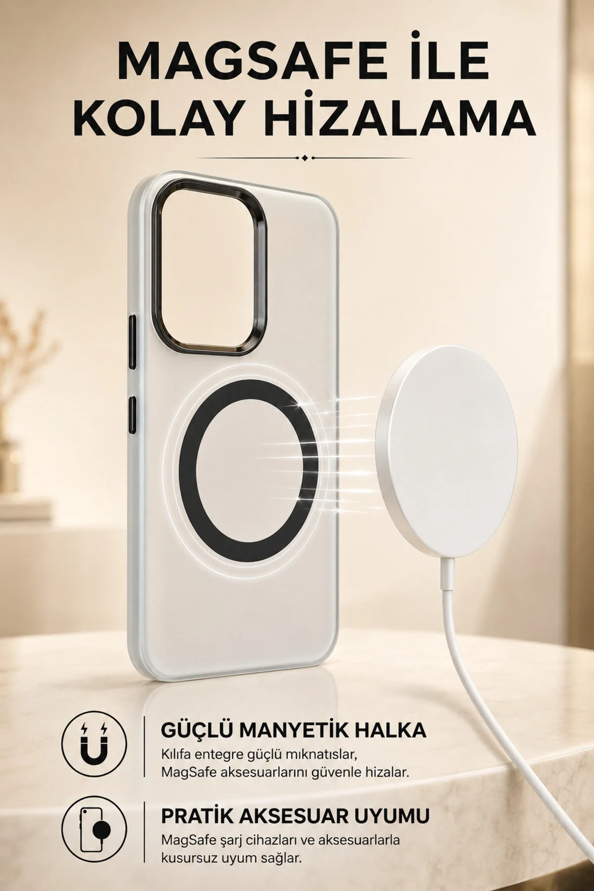 Redmi Note 13 4G MagSafe Uyumlu Buzlu Mat Kamera Korumalı İnce Silikon Kılıf - Siyah