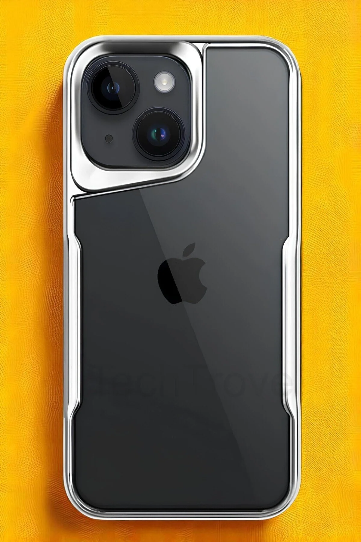 iPhone 15 Kılıf Arkası Şefaf Tasarım Lazer Kaplama Sararmaz Silikon Kapak